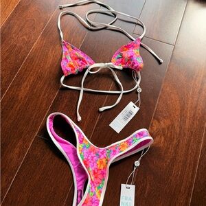 Frankie's Bikinis Pink Floral Bikini
